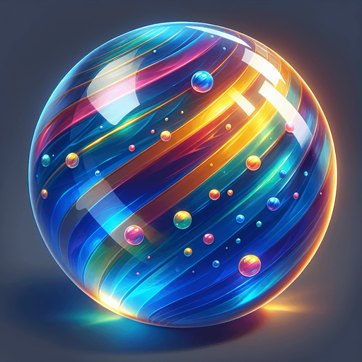 COLORED GLASS MARBLE.
Single Game Texture. In-Game asset. 2d. Blank background. High contrast. No shadows.