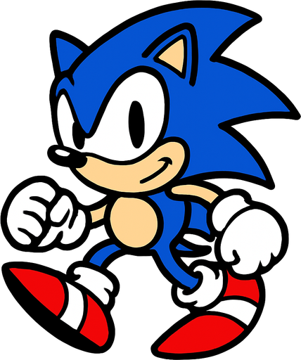 sonic.
In-Game asset.  2d.  High contrast.  No shadows