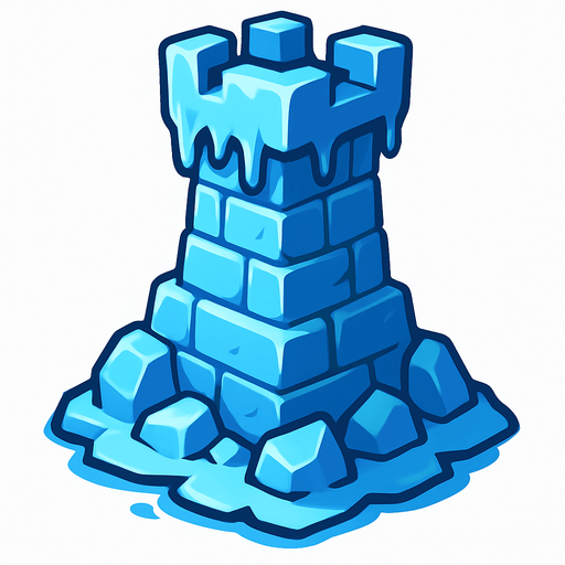 Ice tower.
In-Game asset.  2d.  High contrast.  No shadows