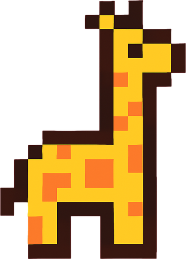 Giraffe 8 bit.
In-Game asset.  2d.  High contrast.  No shadows