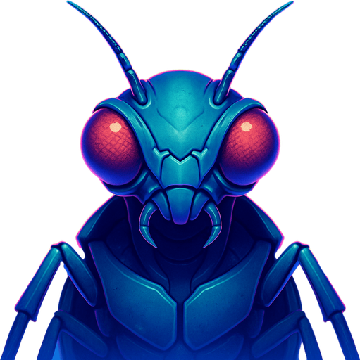 Front-facing icon, Fullscreen modern App Store art style with futuristic medium alien bug
, 16:9, high definition.  No text captions!