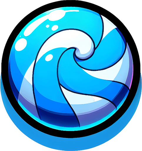 Vibrant blue circle cartoon candy.
Game asset. 2d. Blank background. High contrast. No shadows.