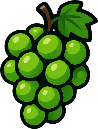 Green grape.
In-Game asset.  2d.  High contrast.  No shadows