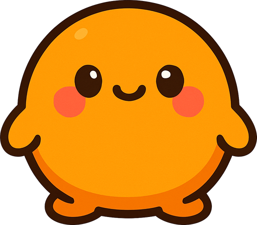 yuvarlak sevimli bir canlı.
In-Game asset.  2d.  High contrast.  No shadows