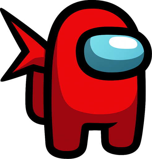 among us imposter.
In-Game asset.  2d.  High contrast.  No shadows