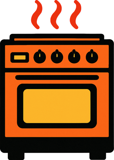 A hot stove.
In-Game asset.  2d.  High contrast.  No shadows