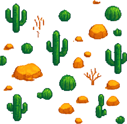 a background top down game pixel art desert.
In-Game asset.  2d.  High contrast.  No shadows