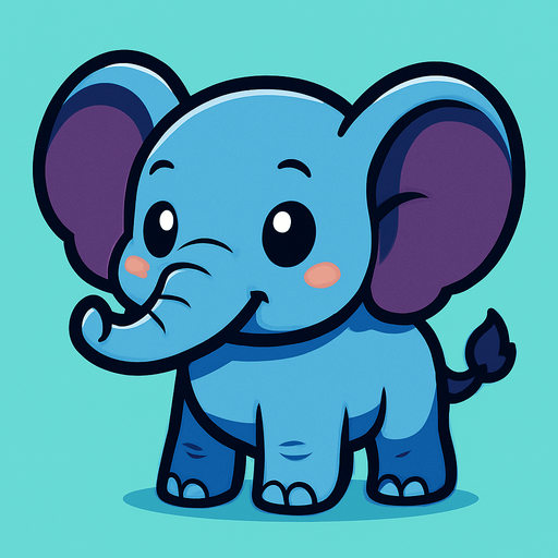 Cute elephant.
In-Game asset.  2d.  High contrast.  No shadows