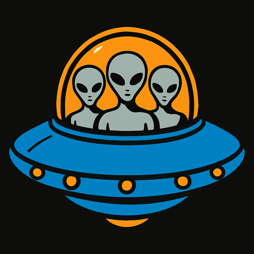 UFO with grey aliens in it.
In-Game asset.  2d.  High contrast.  No shadows