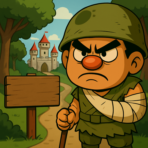 Karakteri sağa yanaştır tam orta kısma bir tahta tabela çiz arkaplana agaçlar bir yol ve yolun sonunda bir kale ciz