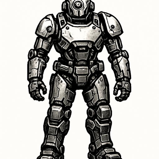 robot.
In-Game asset.  2d.  High contrast.  No shadows. realistic