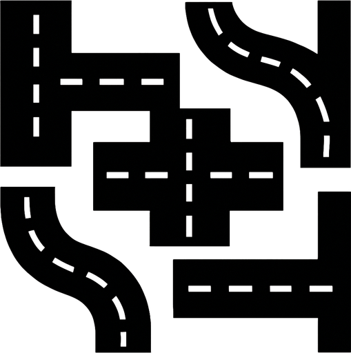 Roads.
In-Game asset.  2d.  High contrast.  No shadows