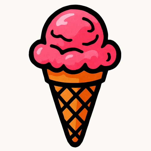 Cône de glace.
In-Game asset.  2d.  High contrast.  No shadows