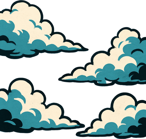 bulutlu bir hava.
In-Game asset.  2d.  High contrast.  No shadows
