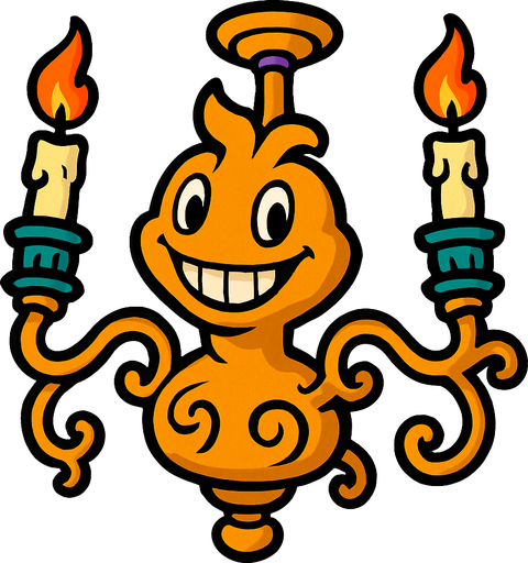 Candelabro de una Sala de Conciertos Viviente.
In-Game asset.  2d.  High contrast.  No shadows
