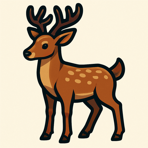 Deer.
In-Game asset.  2d.  High contrast.  No shadows