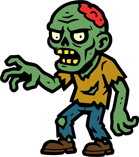 Zombie.
In-Game asset.  2d.  High contrast.  No shadows