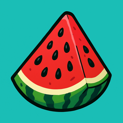 watermelon raw.
In-Game asset.  2d.  High contrast.  No shadows