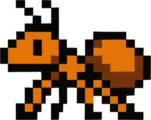 make a mario 8-bit ant.
In-Game asset.  2d.  High contrast.  No shadows