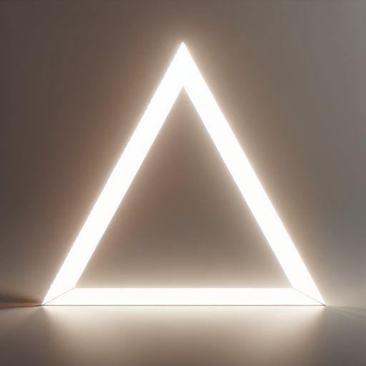 Plain Uniform White 2D triangle made of light