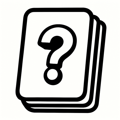 White card packet with a "?" Sign in the middle.
In-Game asset.  2d.  High contrast.  No shadows