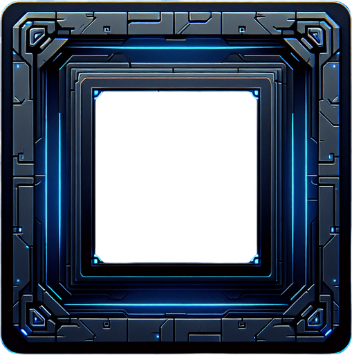 square with Neon dark blue borders, simple, futuristic, 2d.
Single Game Texture. In-Game asset. 2d. Blank background. High contrast. No shadows.
