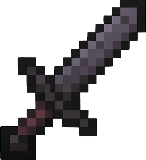 netherite sword.
In-Game asset.  2d.  High contrast.  No shadows