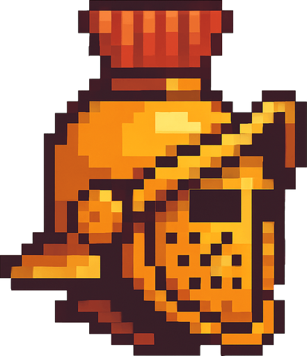 casco de gladiador de pixeles.
In-Game asset.  2d.  High contrast.  No shadows