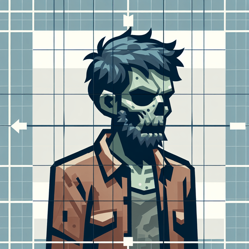 Make a person looking like a zombies.
Single Game Texture. In-Game asset. 2d. Blank background. High contrast. No shadows.