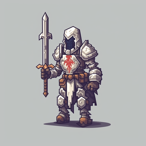 Enemy zombie knight walking to the left.
Game Texture. In-Game asset. 2d. Pixelart. White background. Blank background. Low detail. High contrast.
