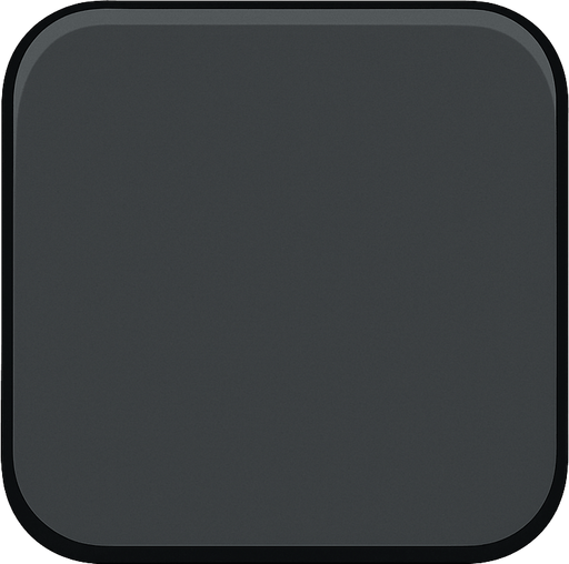 Dark grey square with round corners, flat shaded, hyper casual game.
Single Game Texture. In-Game asset. 2d. Blank background. High contrast. No shadows.