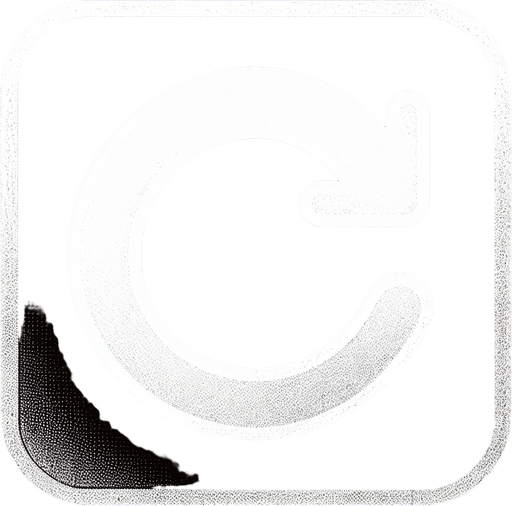 reset icon.
2d. white stroke. black background