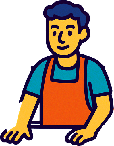 A shop with a guy selling stuff in the shells.
In-Game asset.  High contrast.  No shadows