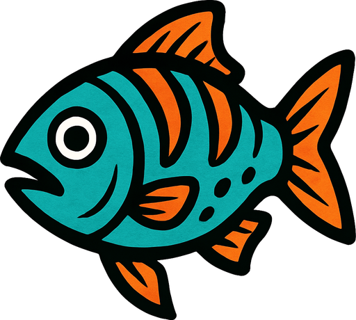 balık resmi.
In-Game asset.  2d.  High contrast.  No shadows