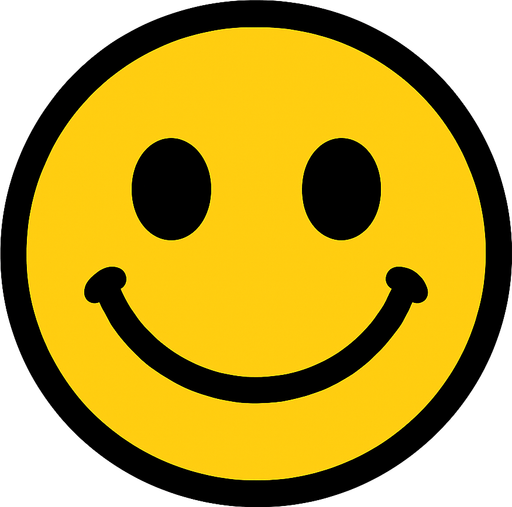 Circle smile human face.
In-Game asset.  2d.  High contrast.  No shadows. Cartoon
