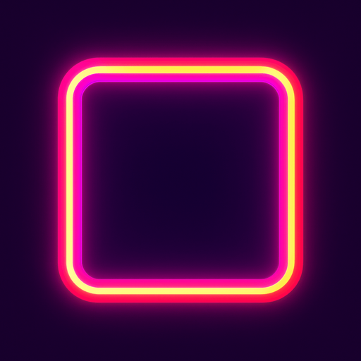 Neon square.
In-Game asset.  2d.  High contrast.  No shadows