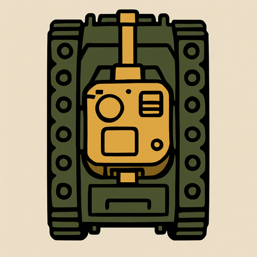 TANK ÜSTEN GÖRÜNÜŞ 2D.
In-Game asset.  2d.  High contrast.  No shadows