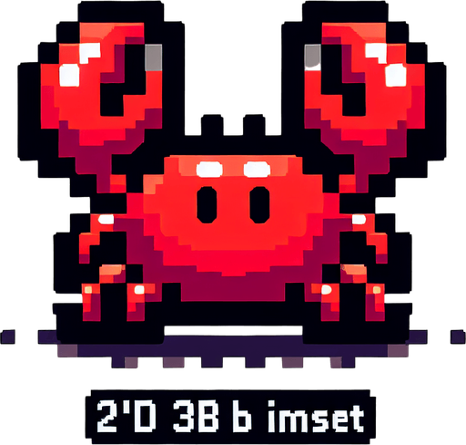 red crab 2d 32 bit.
Single Game Texture.  In-Game asset.  2d.  Blank background.  High contrast.  No shadows