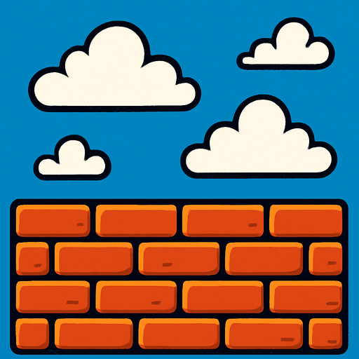 Bricks and sky.
In-Game asset.  2d.  High contrast.  No shadows