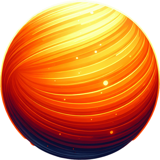 glowing orange sphere.
Single Game Texture.  In-Game asset.  2d.  Blank background.  High contrast.  No shadows