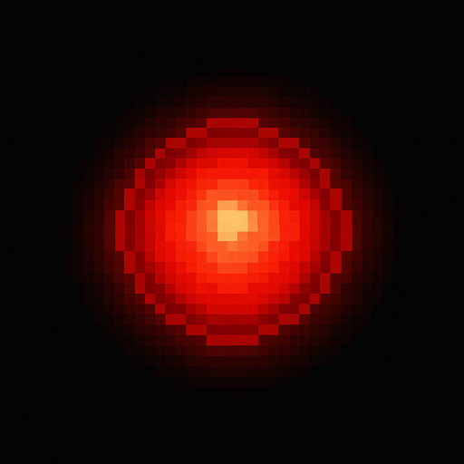 2d pixel high quality A red charcing glowing ball. Bright red core with subtle outer glow. 
Single Game Texture. In-Game asset. 2d. Blank background. High contrast. No shadows.