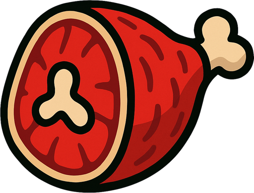 meat.
In-Game asset.  2d.  High contrast.  No shadows