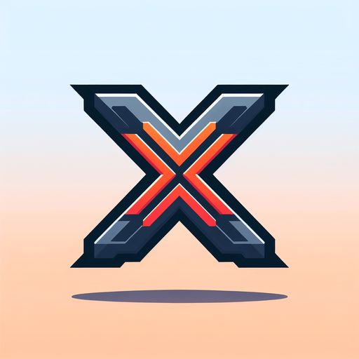 letter X png.
Single Game Texture. In-Game asset. 2d. Blank background. High contrast. No shadows.