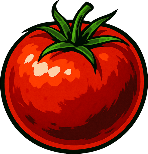 Tomato,.
In-Game asset.  2d.  High contrast.  No shadows. Realistic