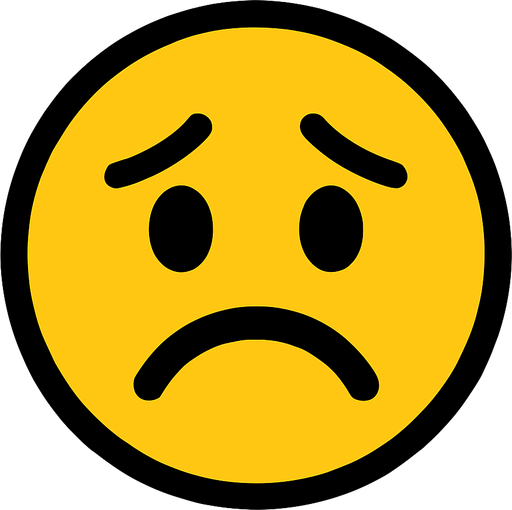 sad emoji.
In-Game asset.  2d.  High contrast.  No shadows
