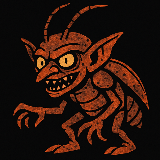 paslı böcek goblin.
In-Game asset.  2d.  High contrast.  No shadows