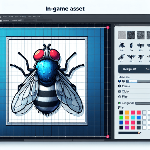 fly.
Single Game Texture.  In-Game asset.  2d.  Blank background.  High contrast.  No shadows