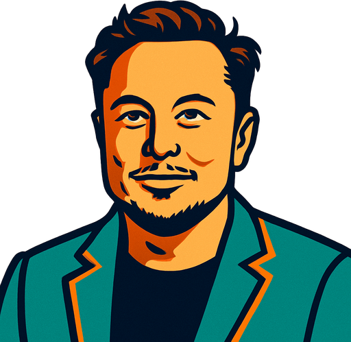 Elon Musk.
In-Game asset.  2d.  High contrast.  No shadows