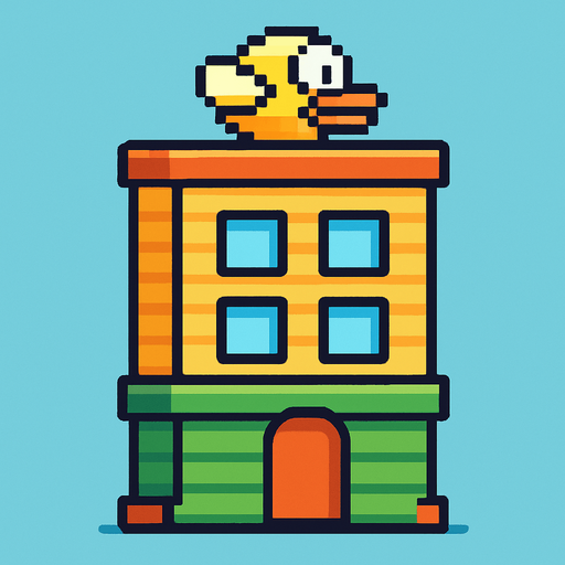 Make it flapy bird building.
In-Game asset.  2d.  No shadows
