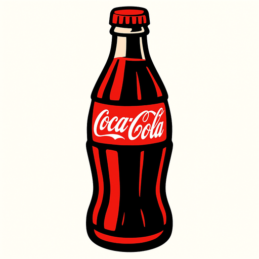 coca cola şişesi.
In-Game asset.  2d.  High contrast.  No shadows